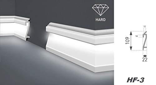 Hexim LED Sockelleiste HF-3 Weiß 10 Meter 109x22mm