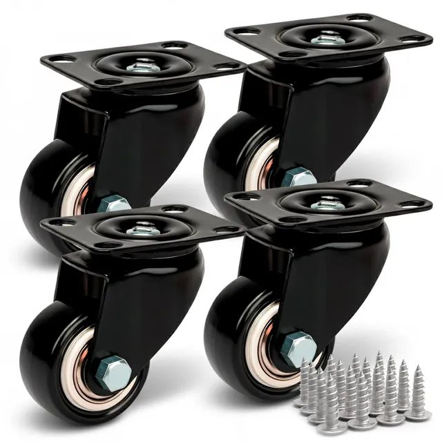PRIOstahl Transportrollen Möbelrollen 40mm schwarz 4er Set