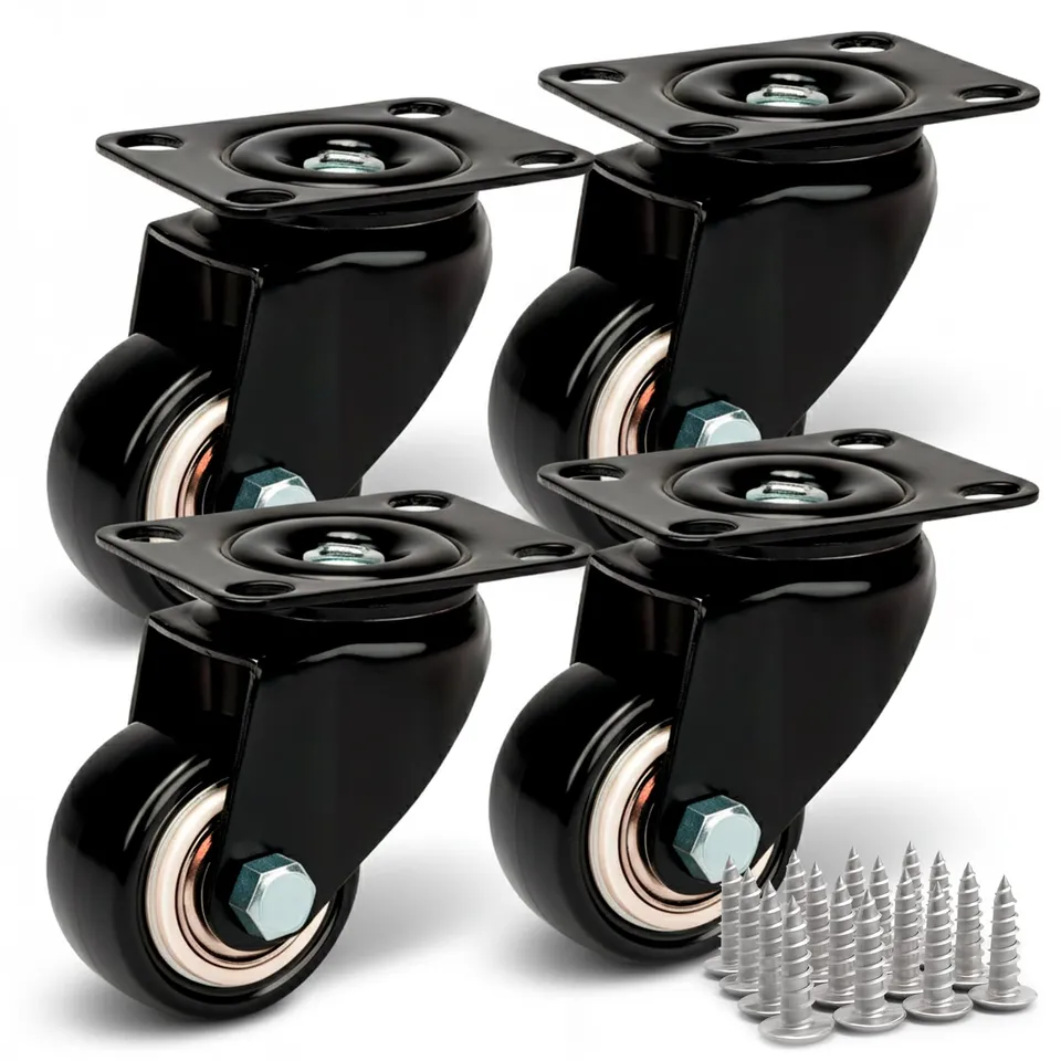 PRIOstahl Transportrollen Möbelrollen 40mm schwarz 4er Set