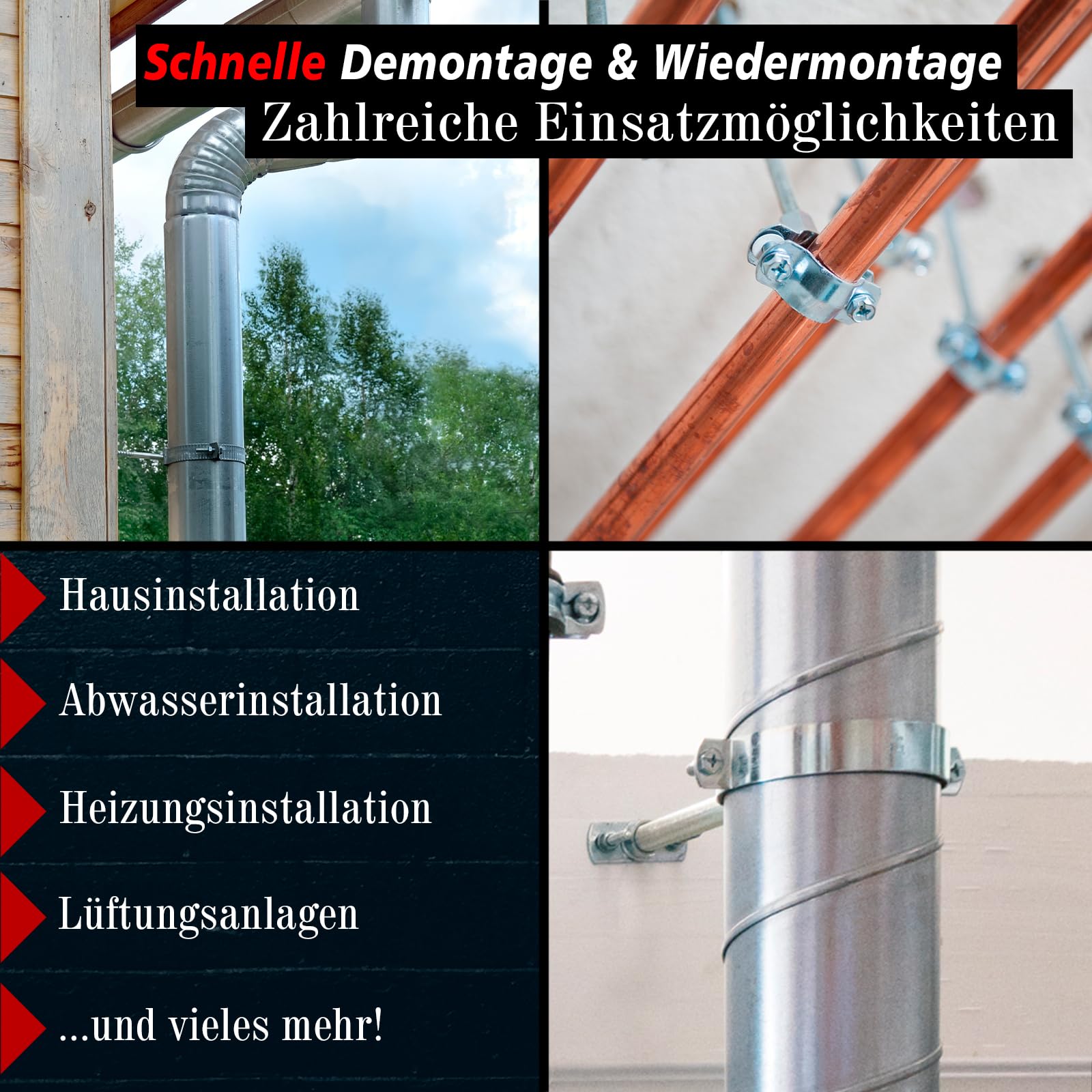 PRIOstahl Rohrschelle Edelstahl V2A 3/4" 25-31mm 4 Stück