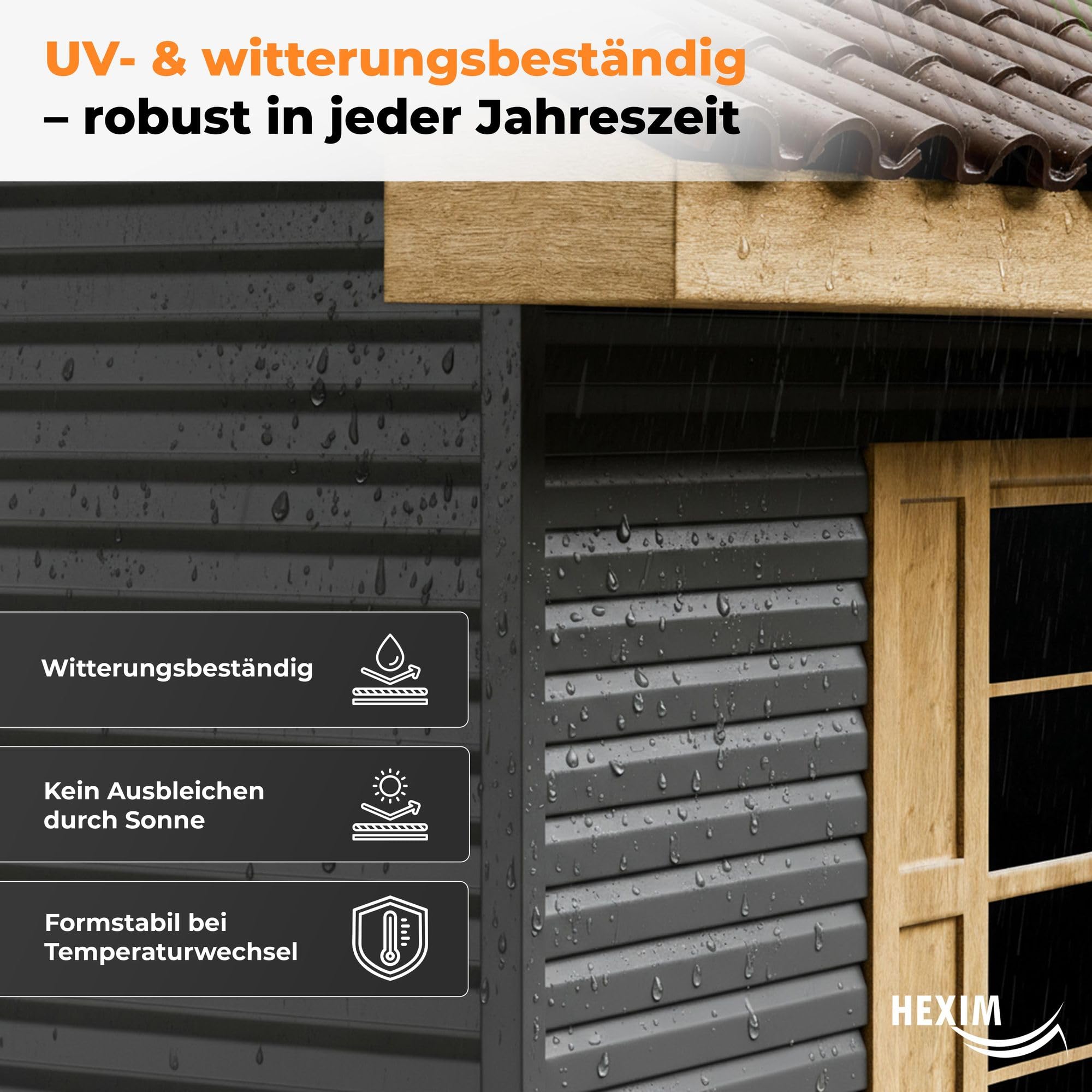 Hexim Siding Fassadenpaneel grau PVC-U 201 cm 1 Paneel 0,48 m²