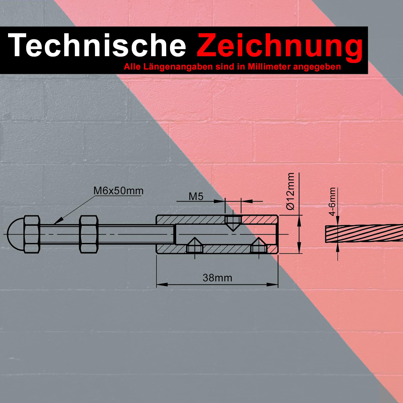 PRIOstahl Geländerbau Seilspanner M6 Edelstahl 4-6mm 4 Stück