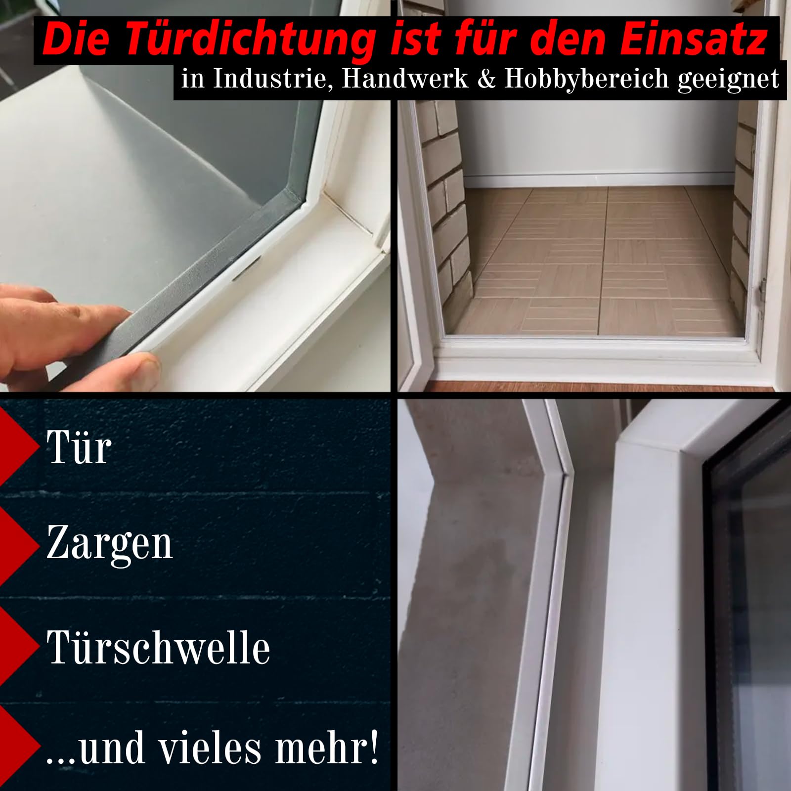 PRIOstahl Türdichtung Weiß 25 m PVC Falzbreite 12 mm Holztür
