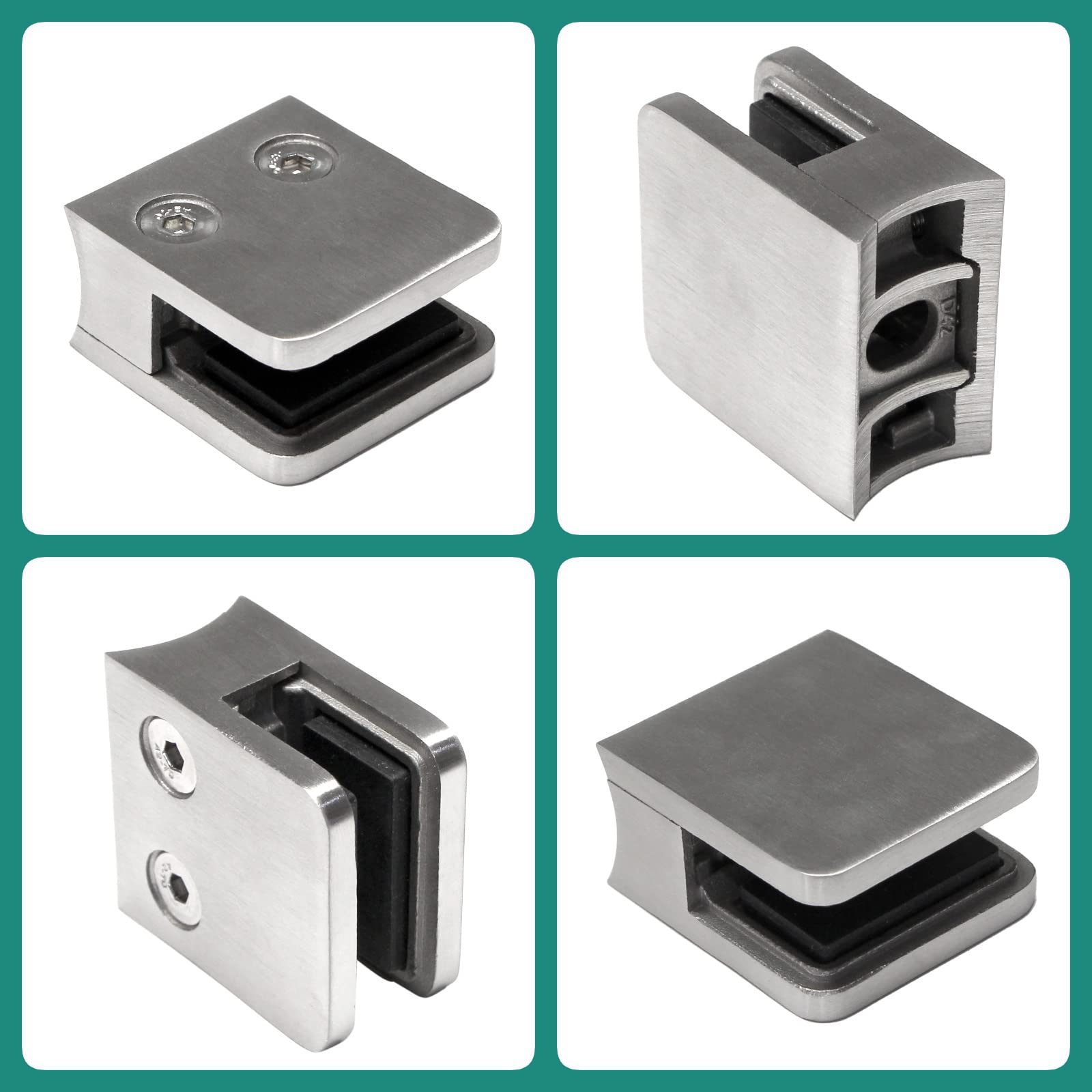 PRIOstahl Glashalter 42,4mm 4 Stück für 6mm Glas