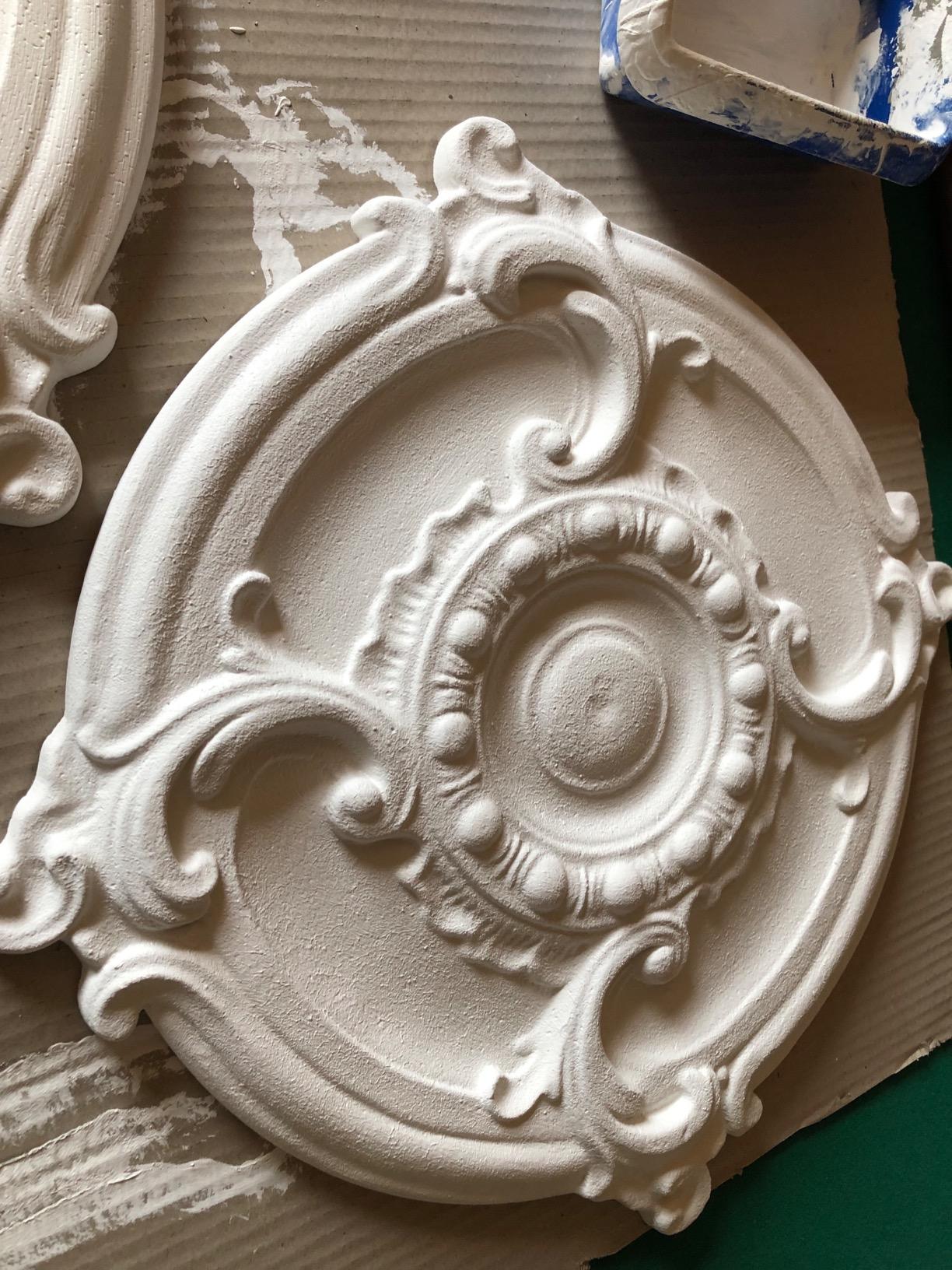 Hexim R-25 Stuckrosette 70x57cm Deckenrosette weiß EPS