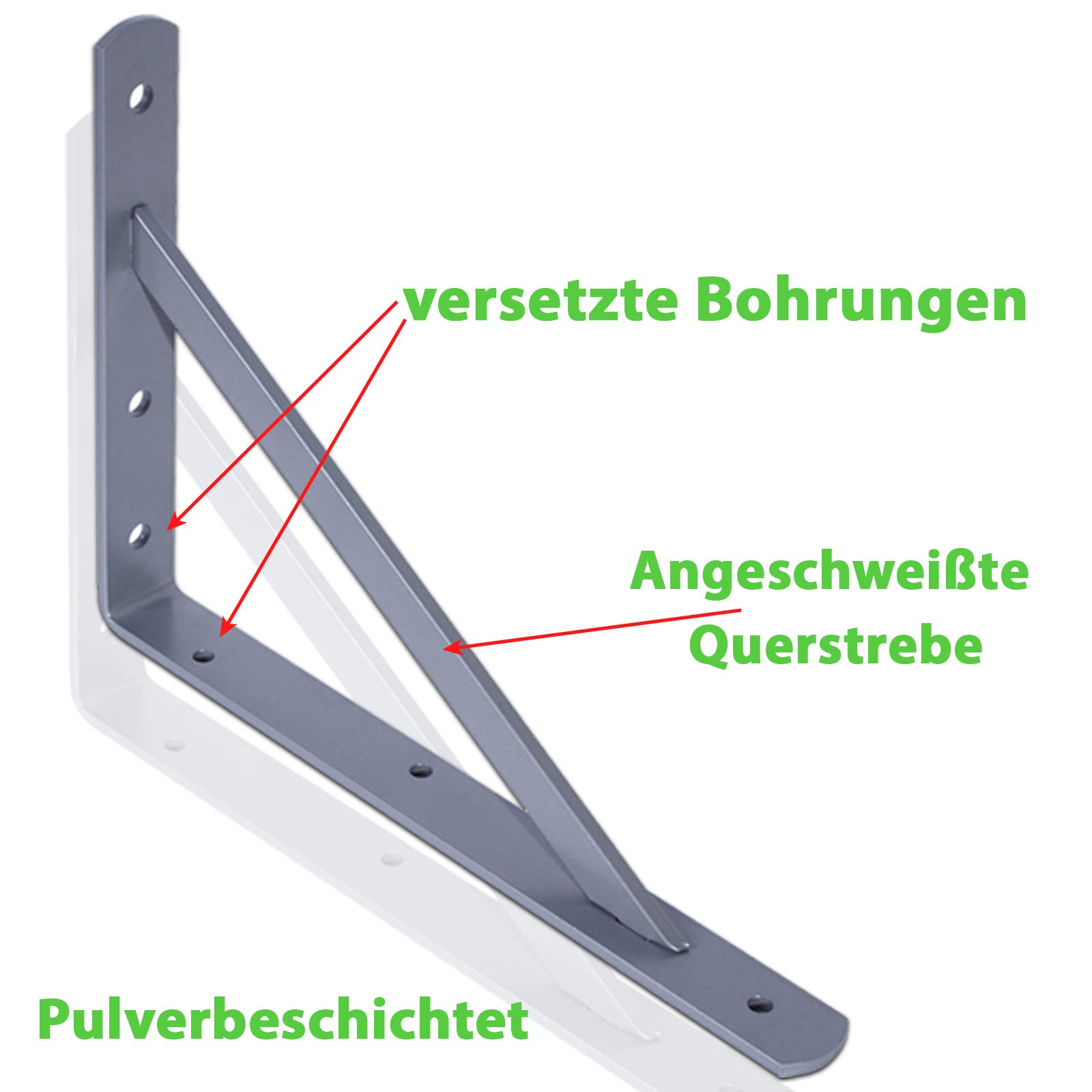 PRIOstahl Schwerlastwinkel 330x495mm Regalwinkel weiß 10 Stück