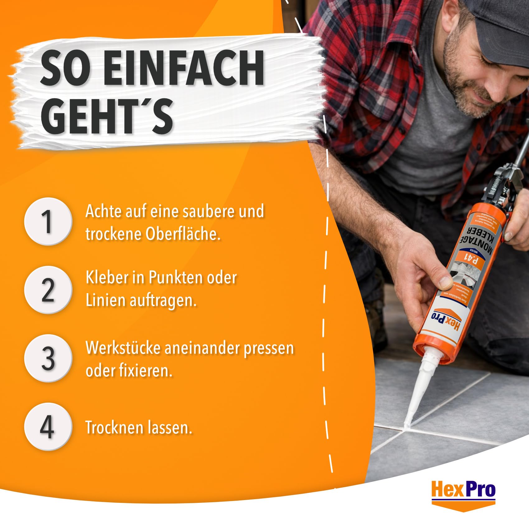 Hexim P41 Montagekleber weiß 310 ml 1 Stück wasserfest