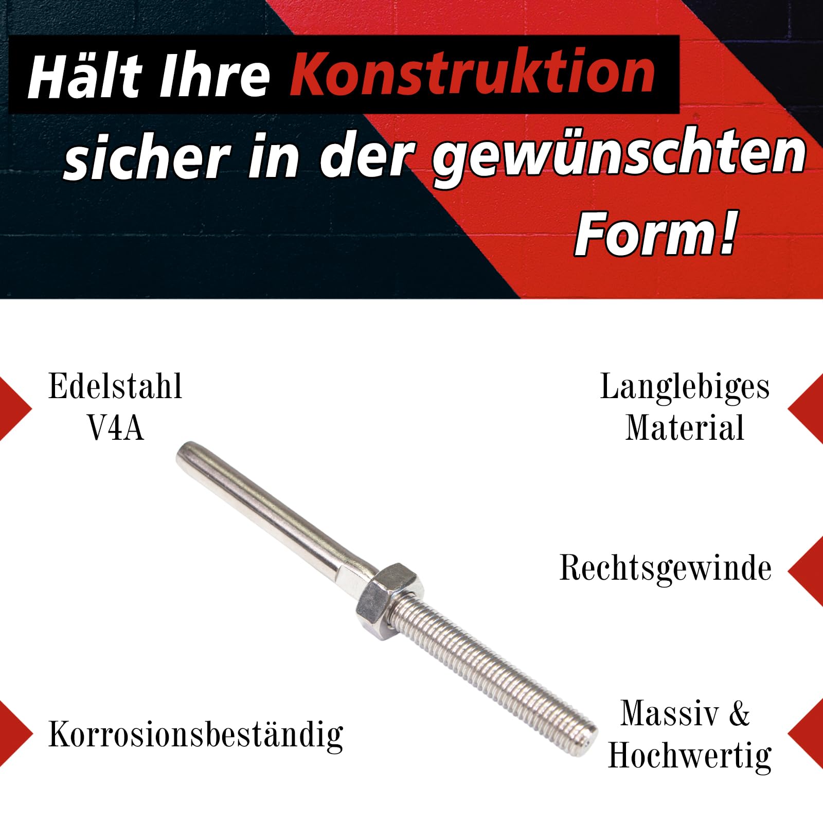PRIOstahl Walzterminal Seilterminal 4 mm V4A 4 Stück