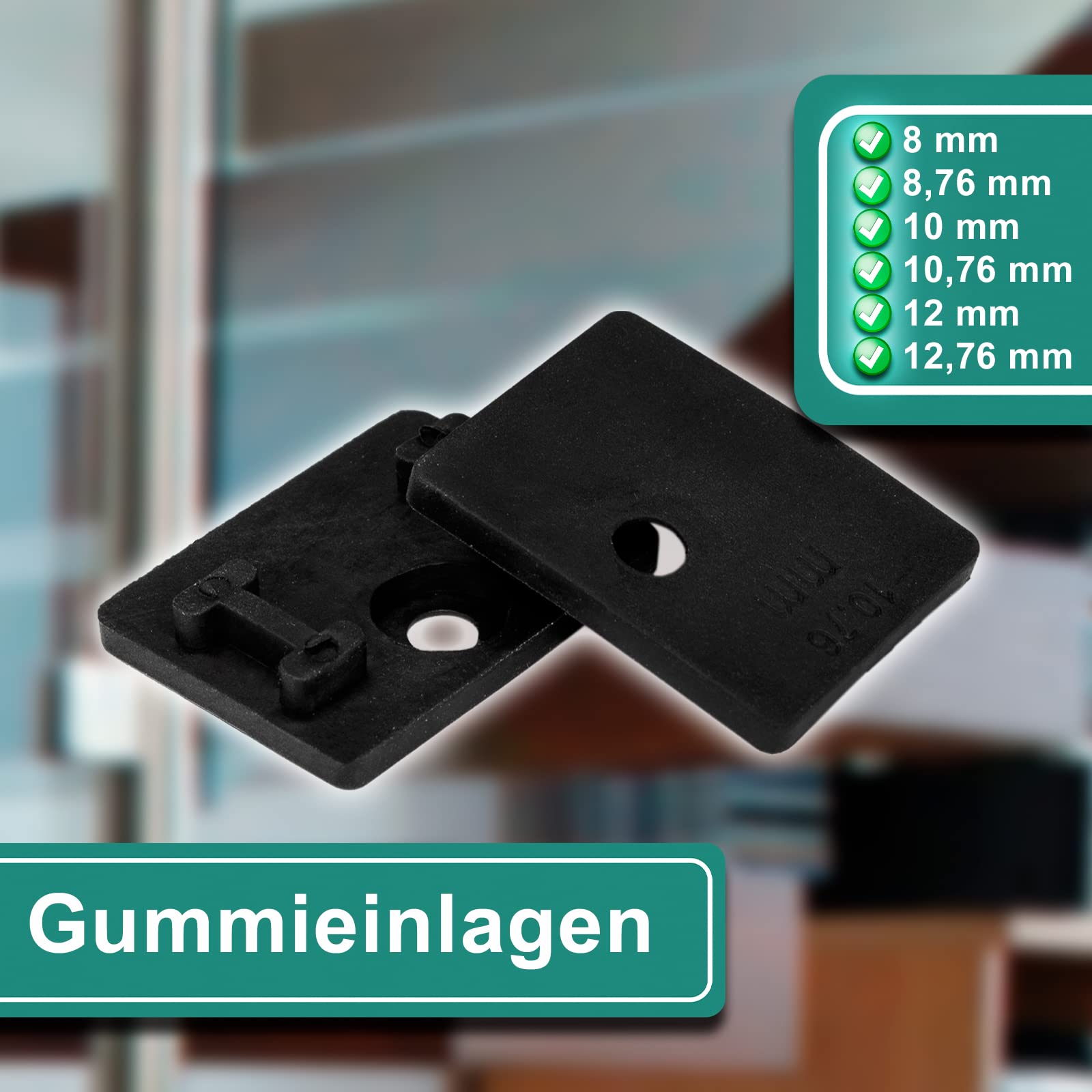 PRIOstahl Glashalter 52x52x32 mm V2A 12,76 mm flach 4 Stk