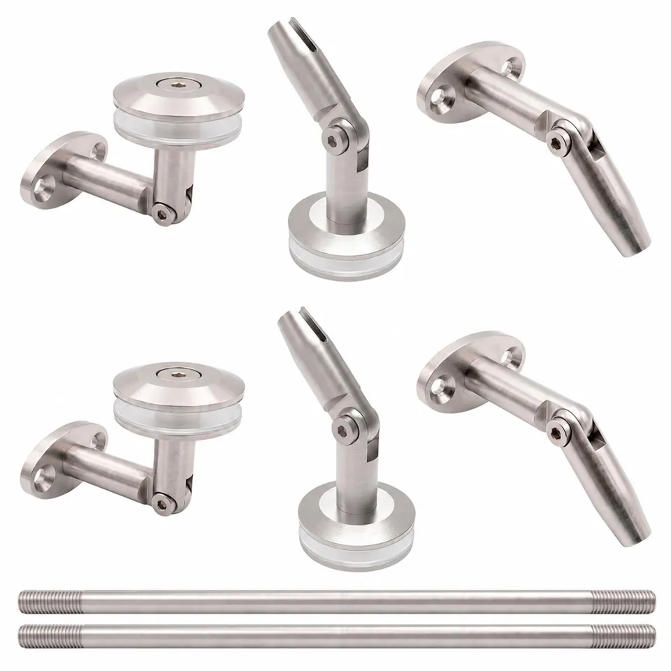 PRIOstahl Beschlagsatz Glasvordach Edelstahl V2A Komplett-Set