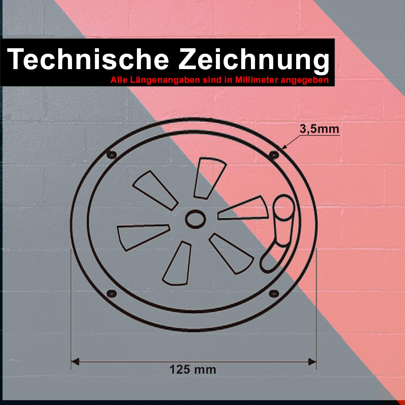 PRIOstahl Geländerbau Lüftungsrosette Ø 125 mm Edelstahl V4A