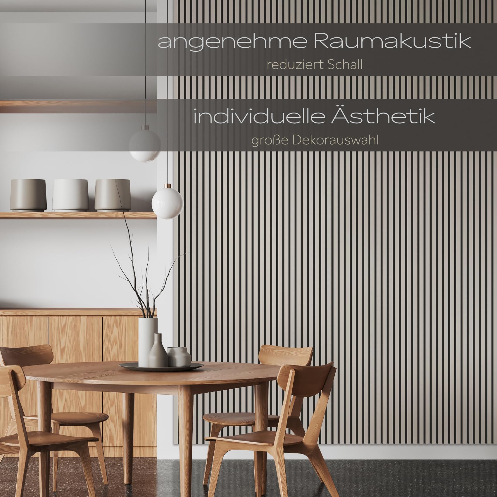 Hexim Akustikpaneele Comfort 278x60 Wandpaneele Sandgrey 2er
