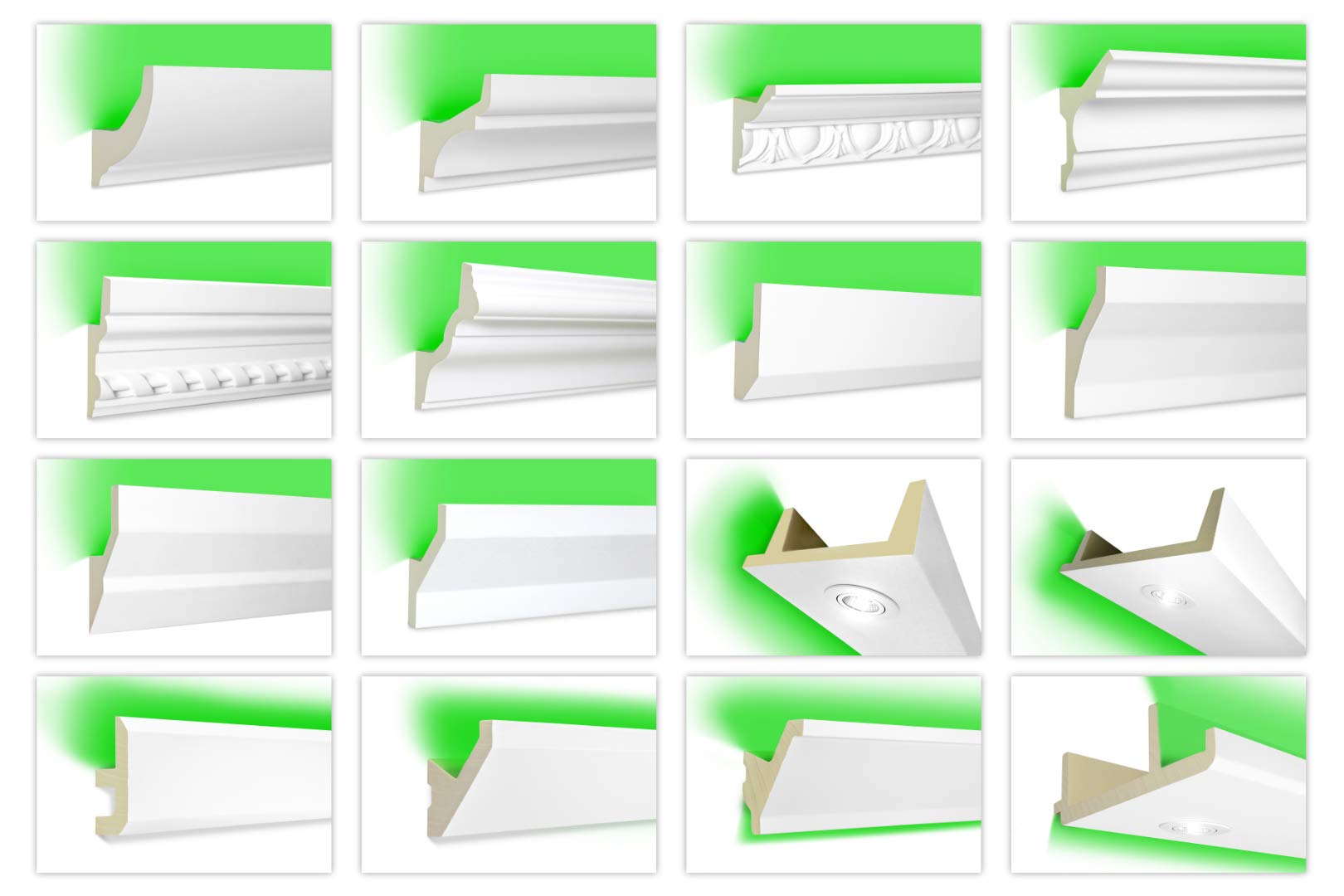 Hexim LED-10 Stuckleisten 75x45mm LED Profil PU 2m