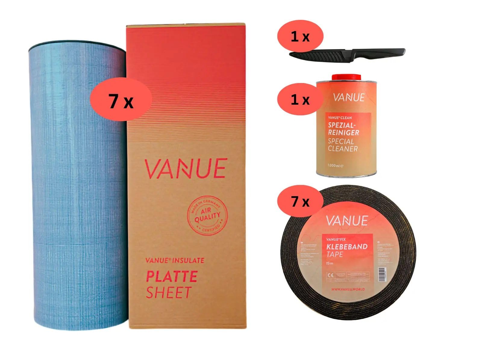 Vanue SET XXL 35 m² Dämmset 19 mm selbstklebend