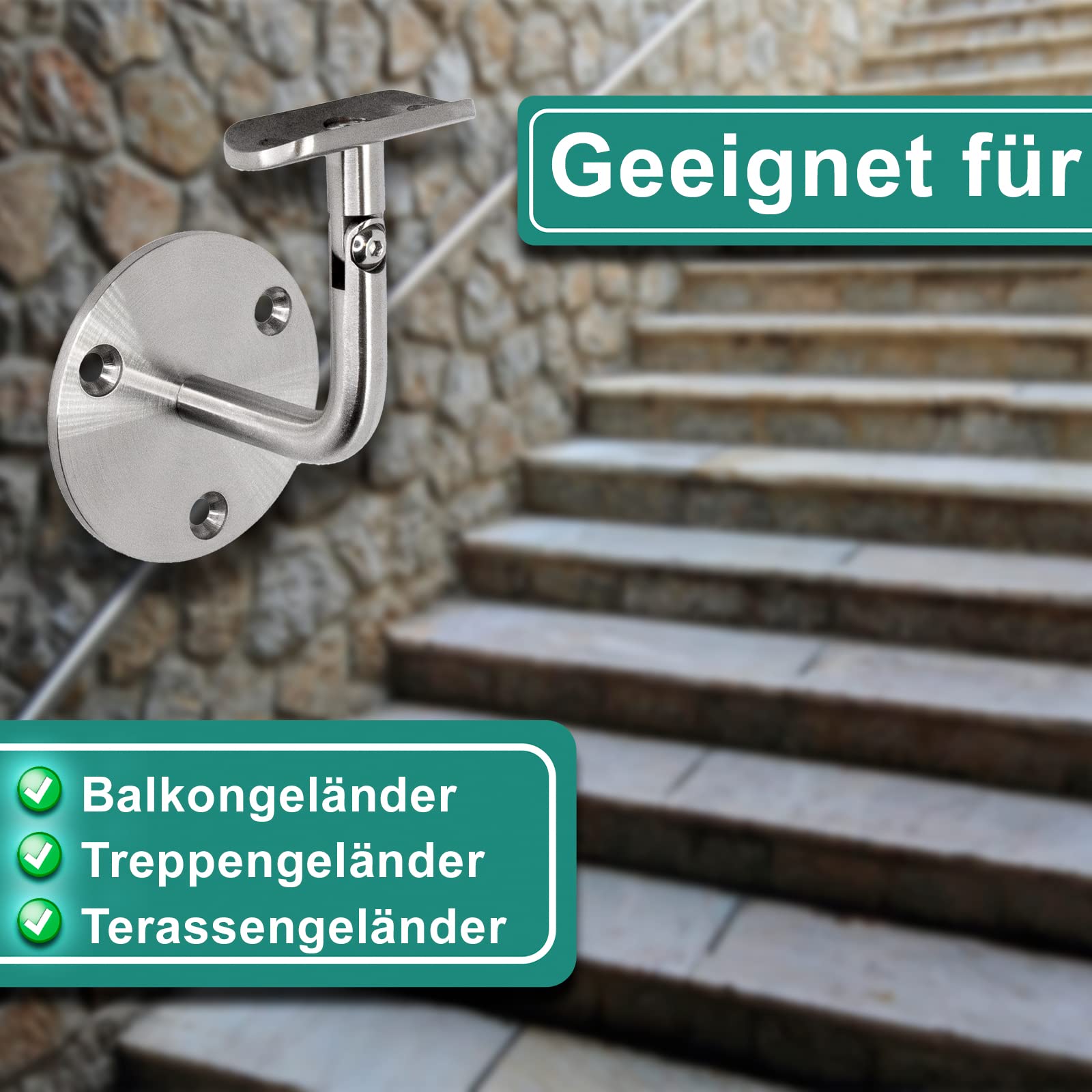 PRIOstahl Handlaufhalter Wandhalter Edelstahl V2A Ø42,4 mm