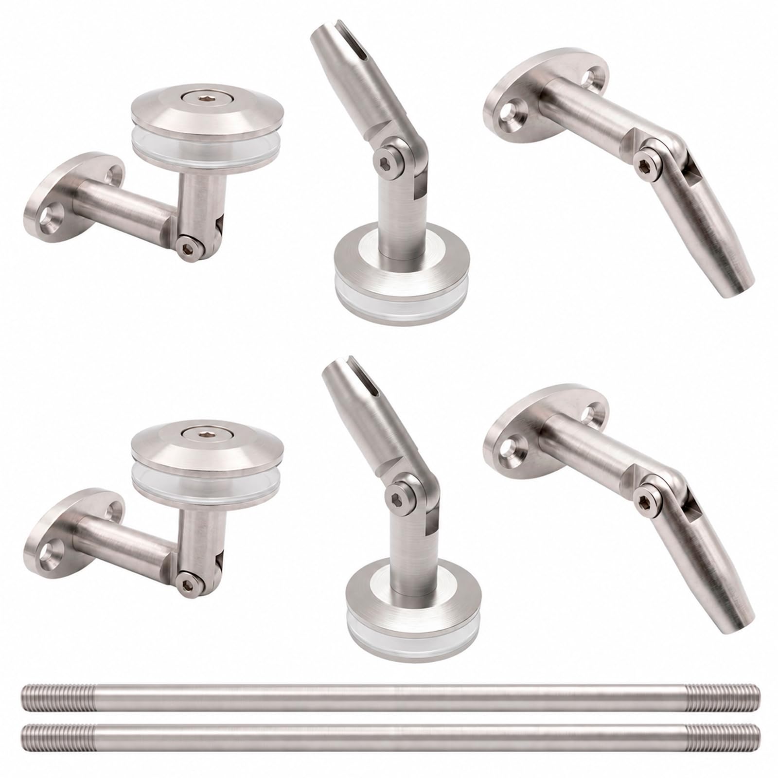 PRIOstahl Beschlagsatz Glasvordach Edelstahl V2A Komplett-Set