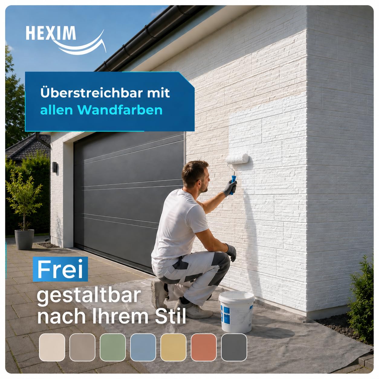 Hexim FP110 Fassadenpaneele Steinoptik Weiß 0,61m²