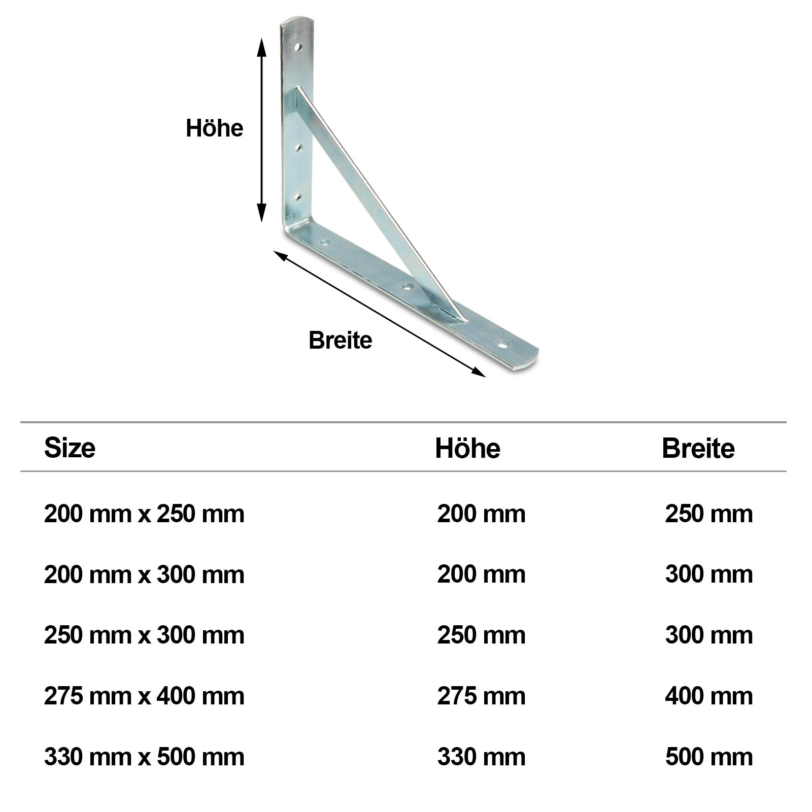 PRIOstahl Schwerlastträger verzinkt 330x500mm 1 Stück Konsole