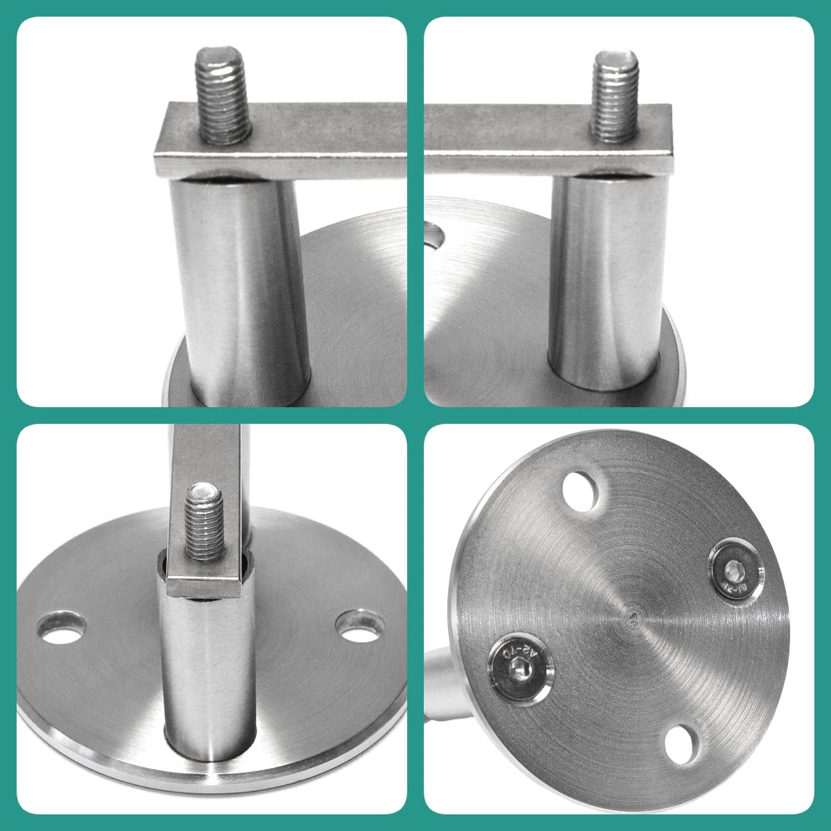 PRIOstahl Pfostenträger rund 42,4mm Edelstahl V2A Wandanker