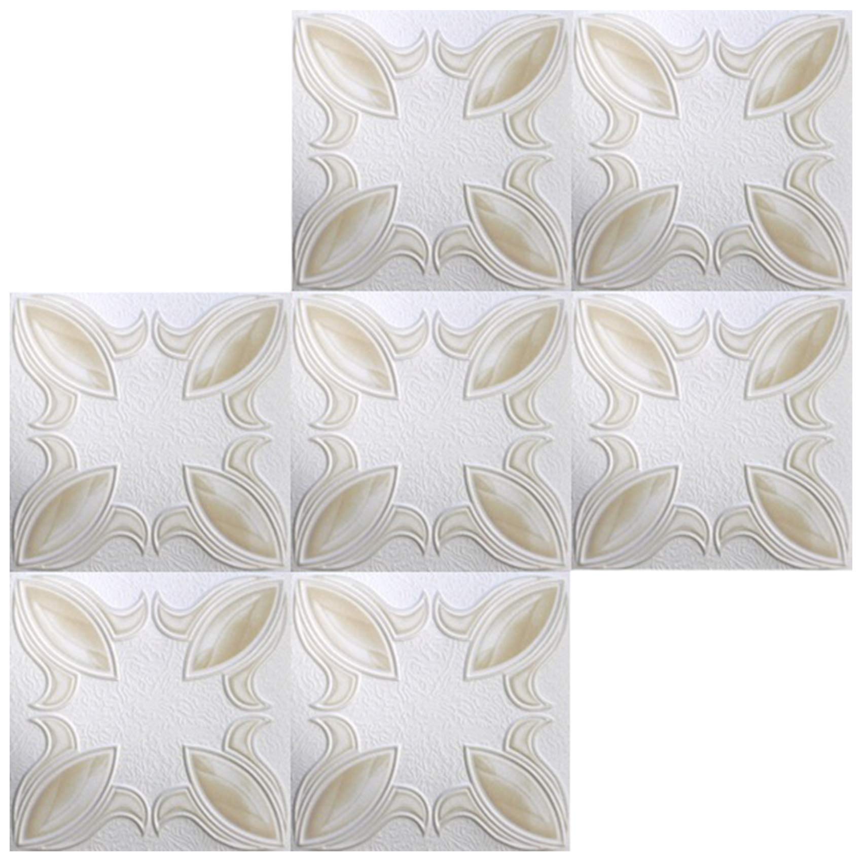Hexim Deckenplatten 50x50cm Nr.57.TB Weiß-Beige 2 qm XPS