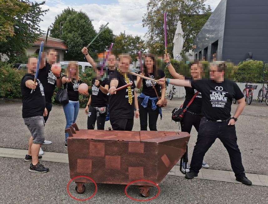 PRIOstahl Transportrollen 200mm Gummi Schwarz 4 Stück Bremse
