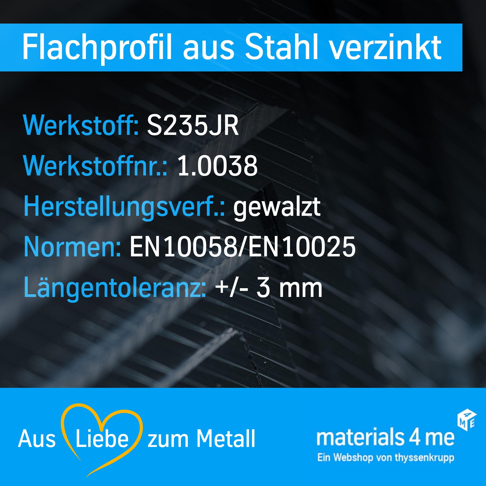 thyssenkrupp Steel Flacheisen 50x5mm 2450mm verzinkt
