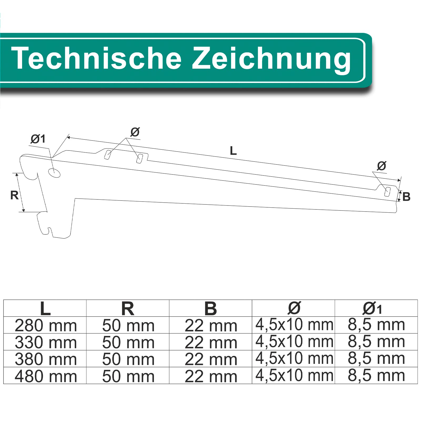 PRIOstahl Regalträger Stahl 380 mm grau 2 Stück