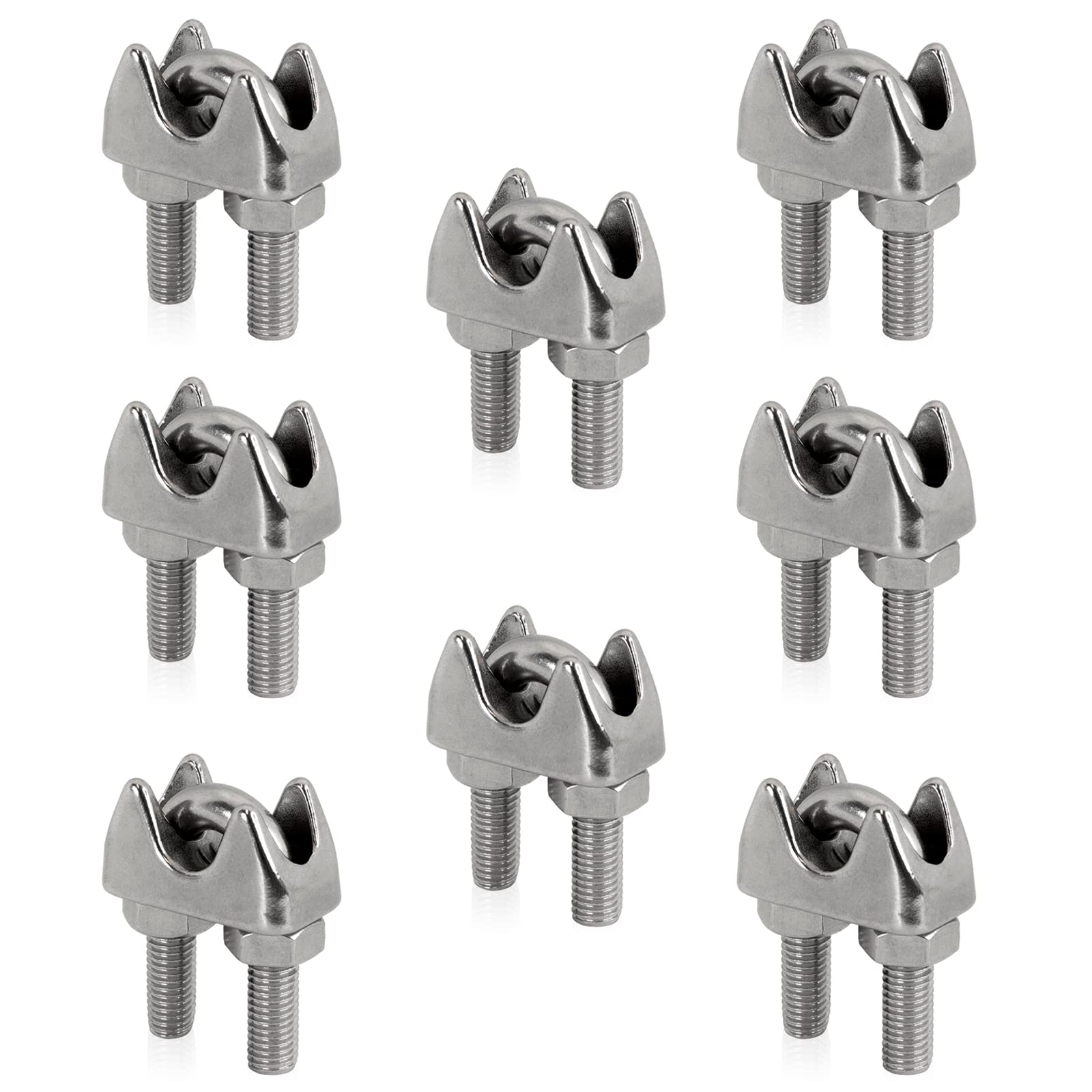 PRIOstahl Drahtseilklemme V4A 4 mm Bügelseilklemme 8 Stück