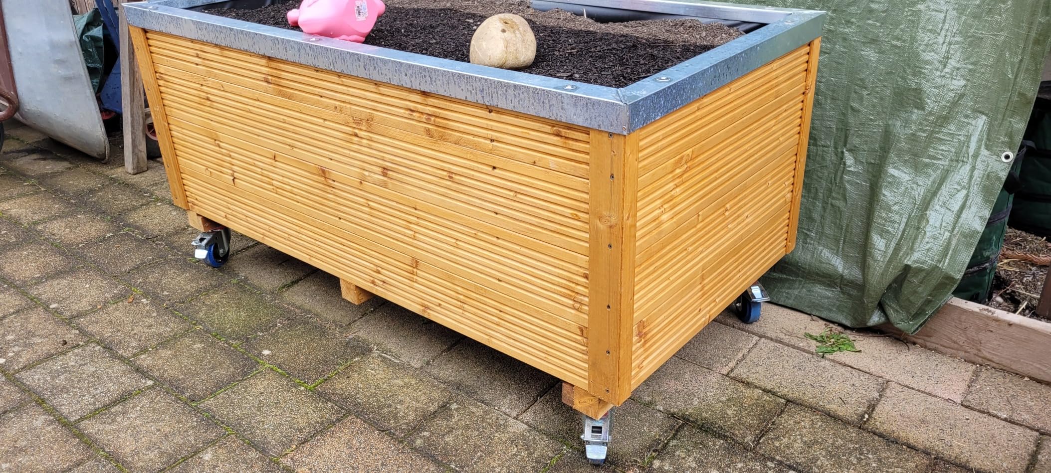 PRIOstahl Transportrollen 100 mm blau 4 Stück Bremse