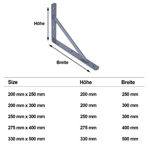 PRIOstahl Regalträger 210x295mm Weiß Schwerlast 1 Stück
