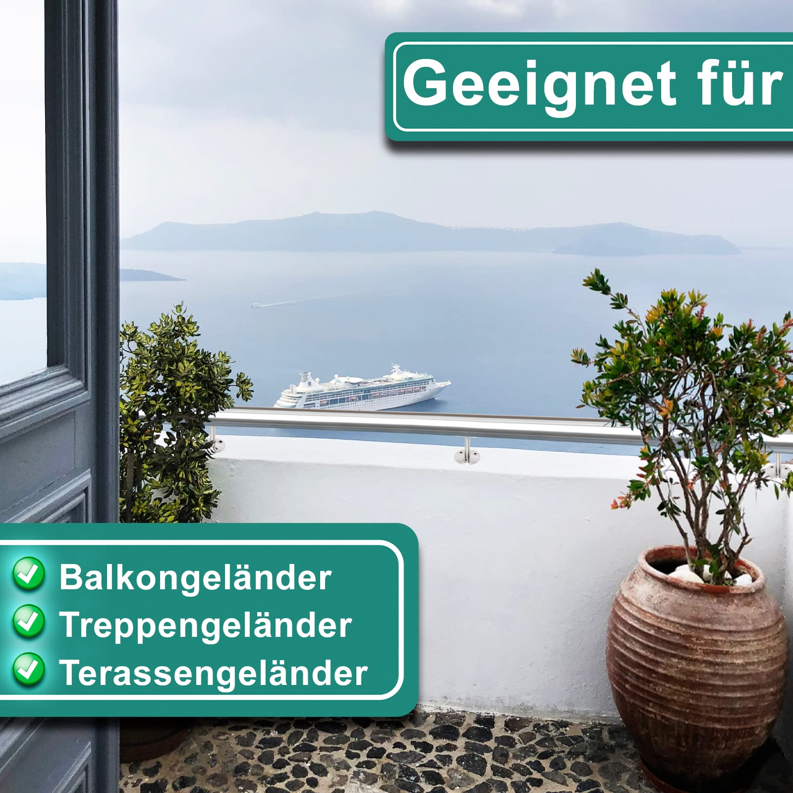 PRIOstahl Geländerbau Handlaufhalter 42,4 mm Edelstahl 1 Stück
