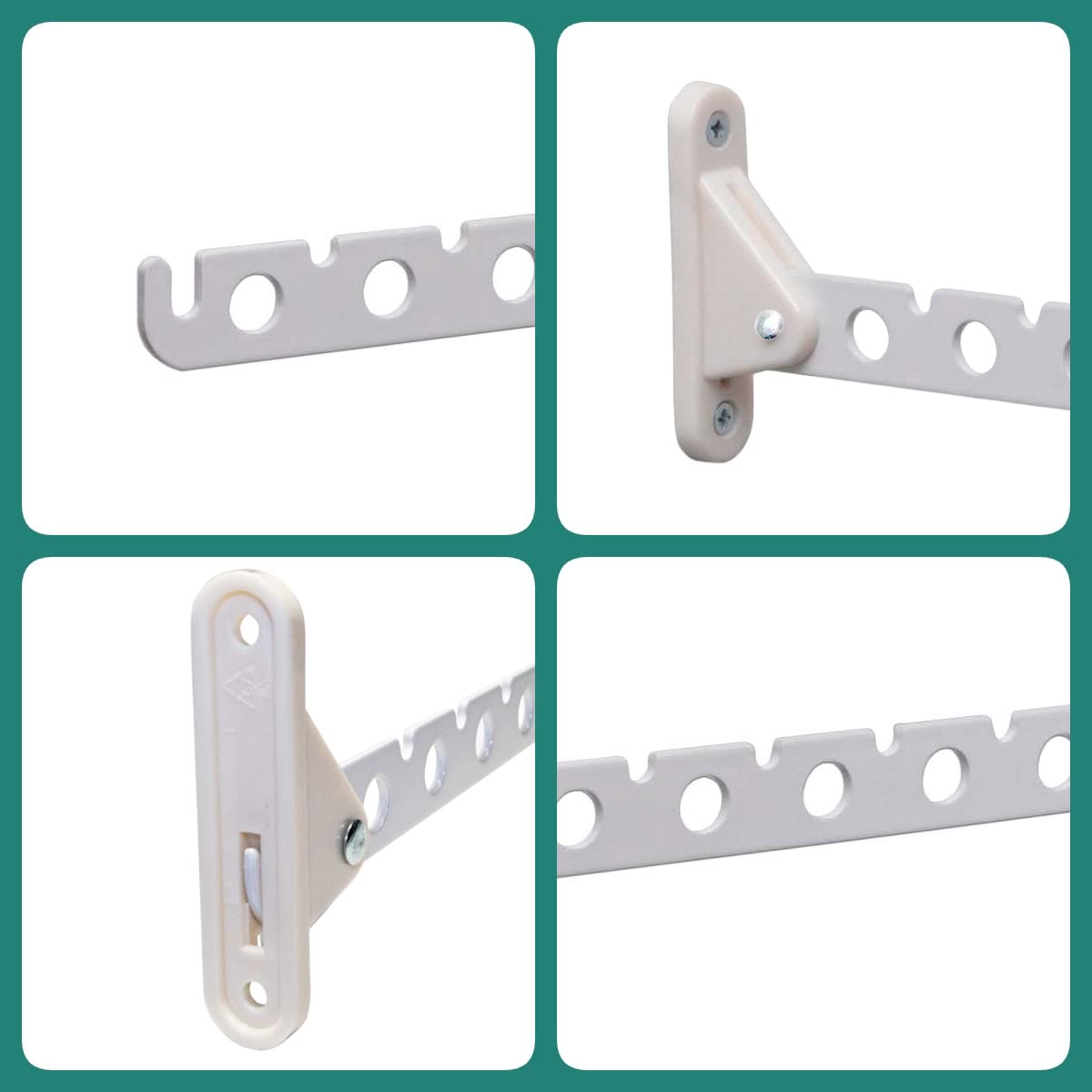 PRIOstahl Kleiderlüfter 310 mm Weiß Klappbar 1 Stück 5 kg