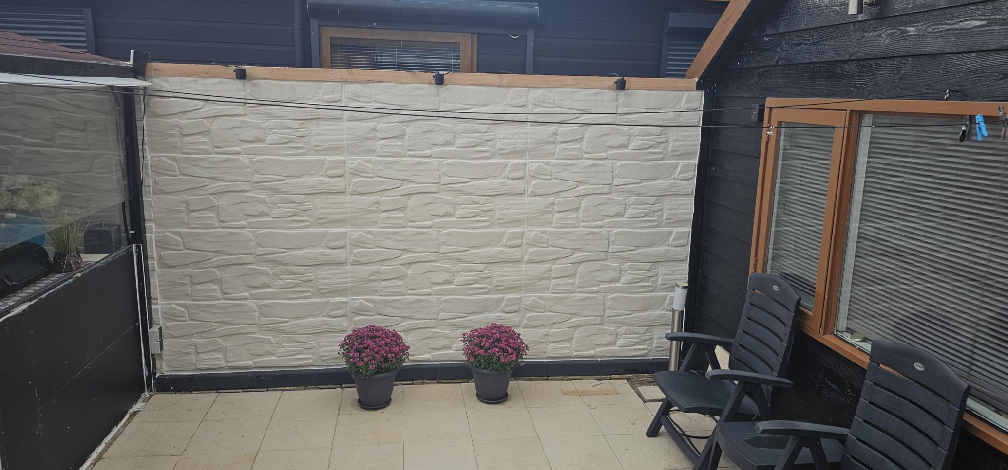 Hexim FP110 Fassadenpaneele Steinoptik Weiß 0,61m²