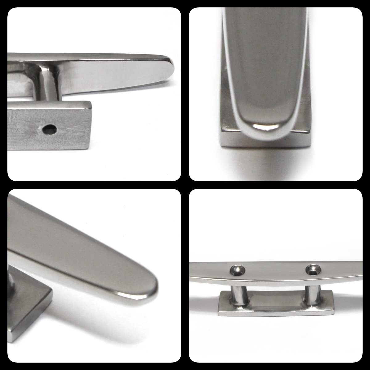 PRIOstahl Belegklampe Edelstahl 100mm 4 Stück V4A Flach