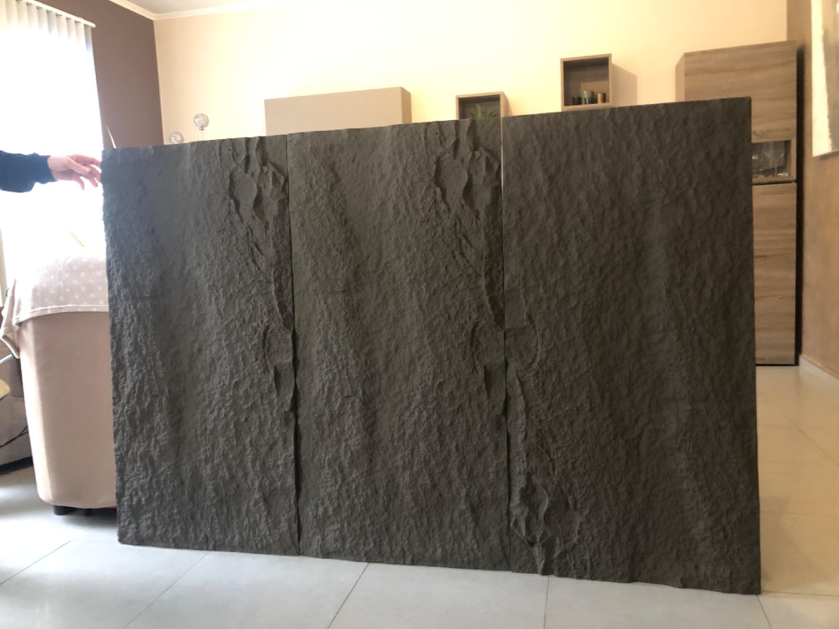 HEXIM Wandpaneele Steinoptik Weiß 3D Paneele A002-01 4 Stück