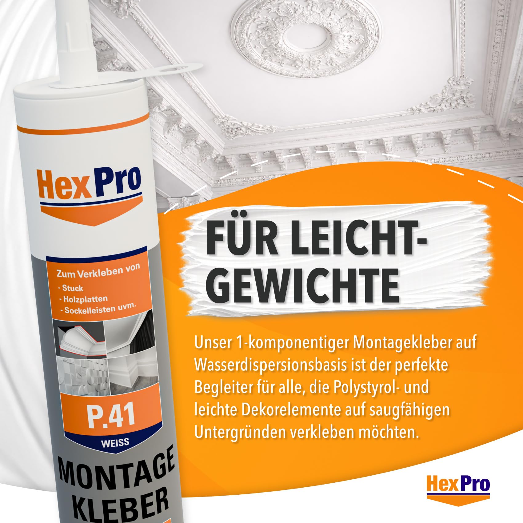 Hexim P41 Montagekleber weiß 310 ml 1 Stück wasserfest