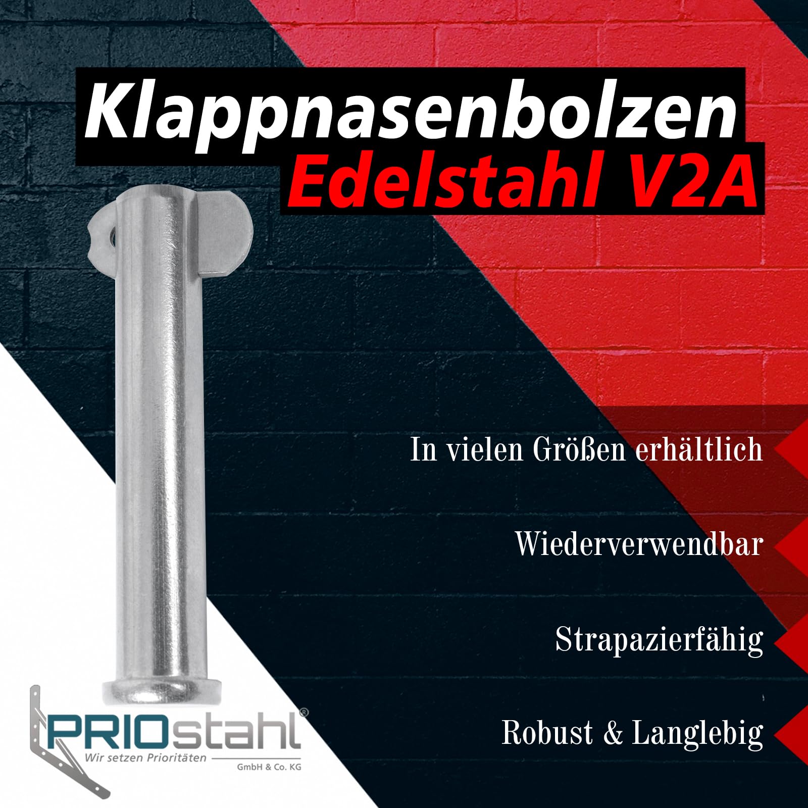 PRIOstahl Klappbolzen Sicherungsbolzen 6x20 mm V2A 2 Stück