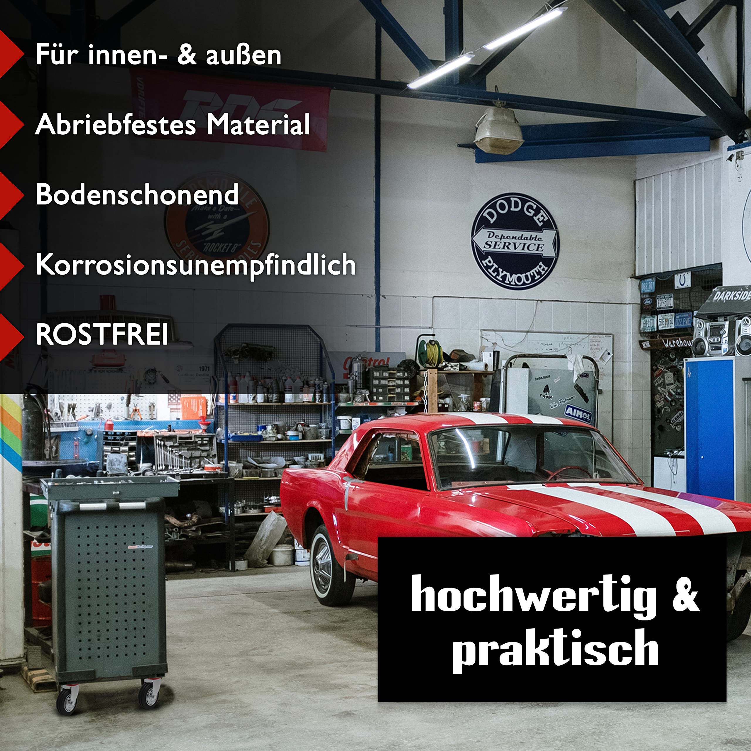 PRIOstahl Transportrollen 200mm Schwerlastrollen Set 4x mit Bremse