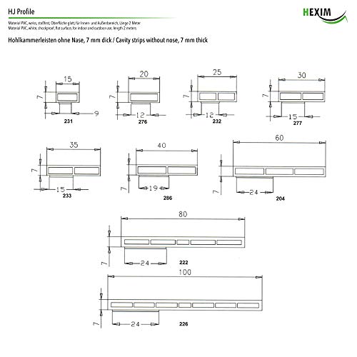 Hexim Bauen Renovieren Deckleiste HJ226 100x7mm 2 Meter weiß