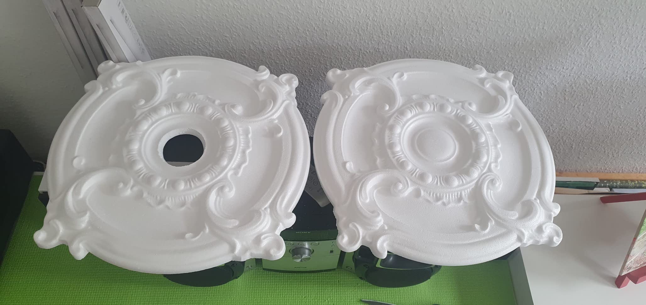 Hexim R-25 Stuckrosette 70x57cm Deckenrosette weiß EPS