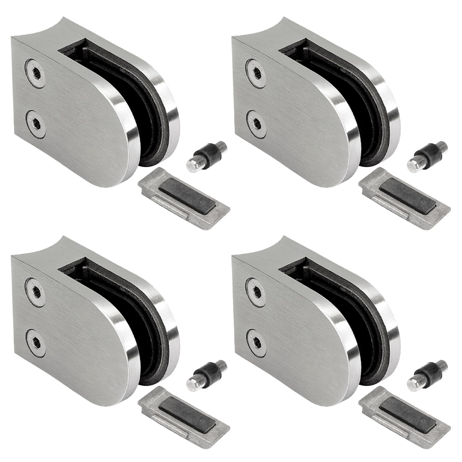 PRIOstahl Geländerbau Glashalter 42,4 mm 8,76 mm Edelstahl V2A 4 St