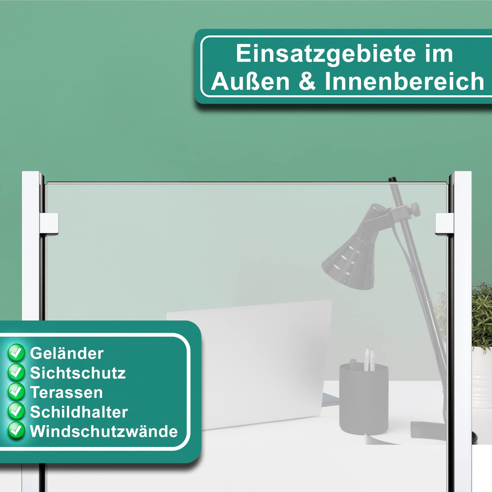 PRIOstahl Glashalter 30x30x18mm Glasklemme 4 mm 4er Set V2A Flach