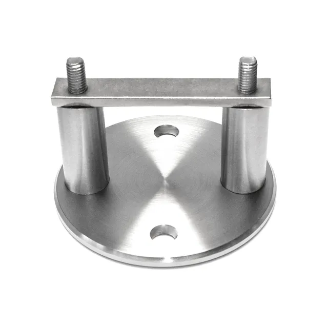 PRIOstahl Pfostenträger rund 42,4mm Edelstahl V2A Wandanker
