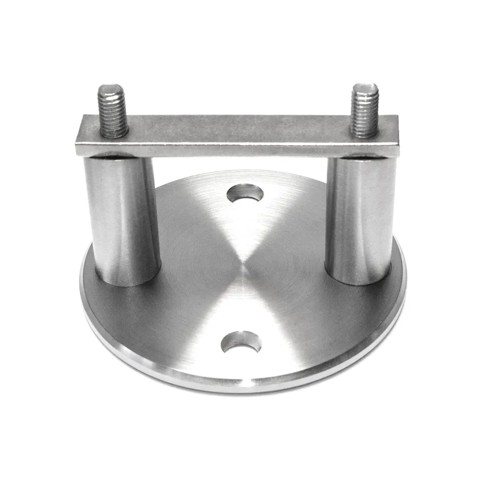 PRIOstahl Pfostenträger rund 42,4mm Edelstahl V2A Wandanker