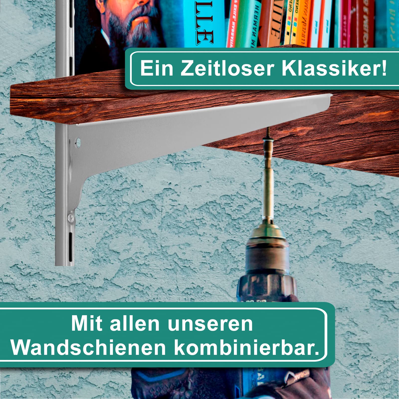 PRIOstahl Regalträger Stahl 380 mm grau 2 Stück