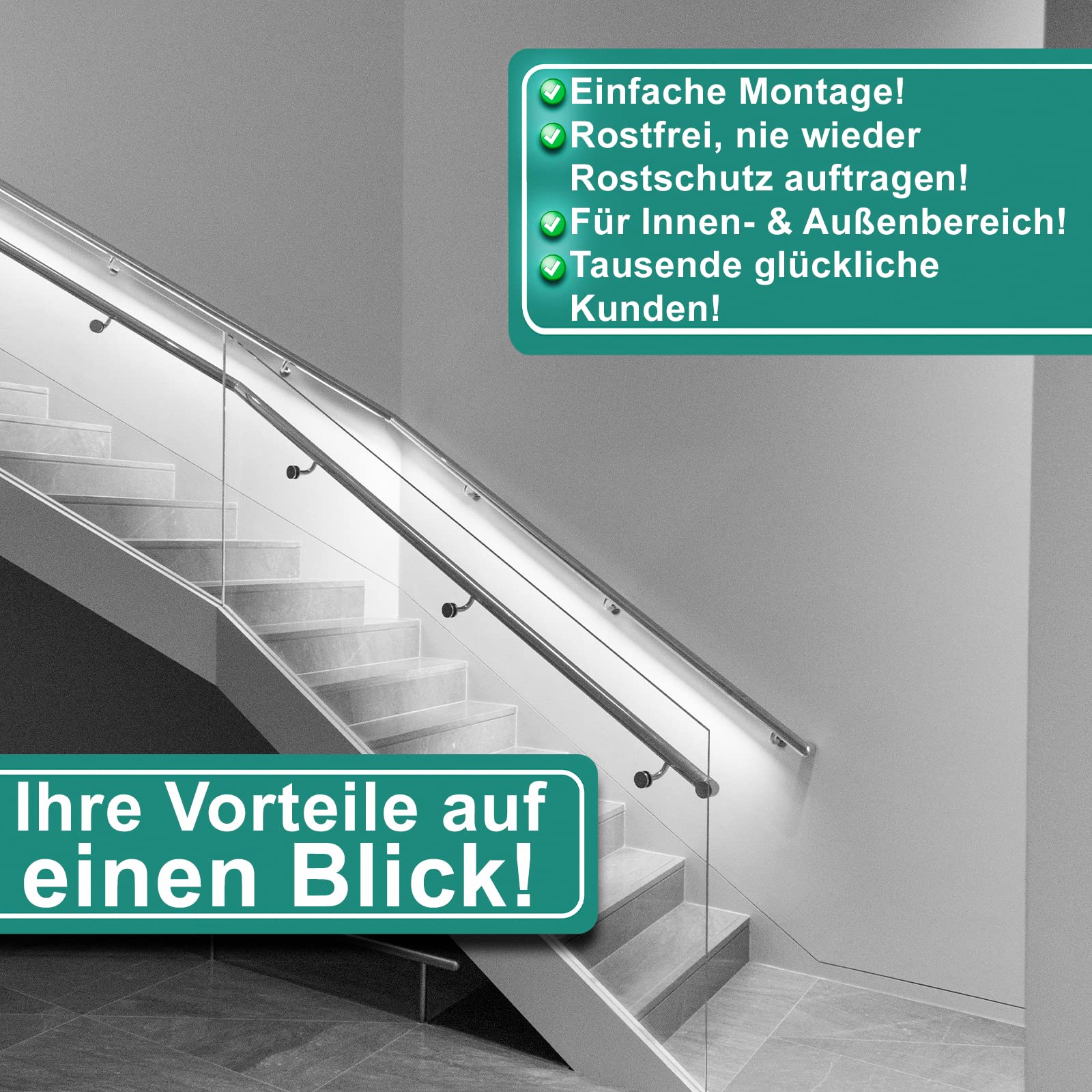 PRIOstahl Handlaufhalter Ø42,4 mm V2A 4 Stück