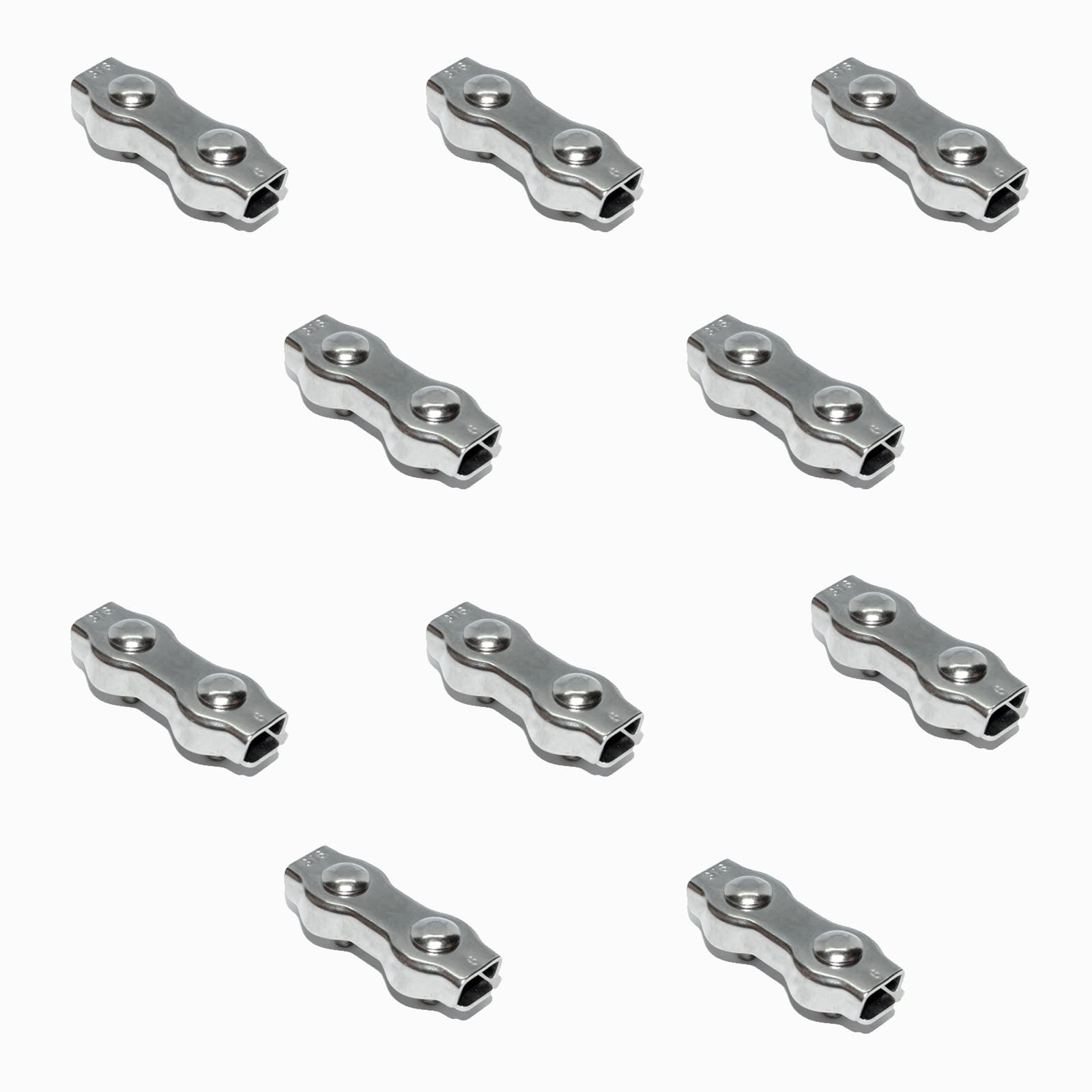 PRIOstahl Duplexklemmen 3 mm 10 Stück Edelstahl V4A