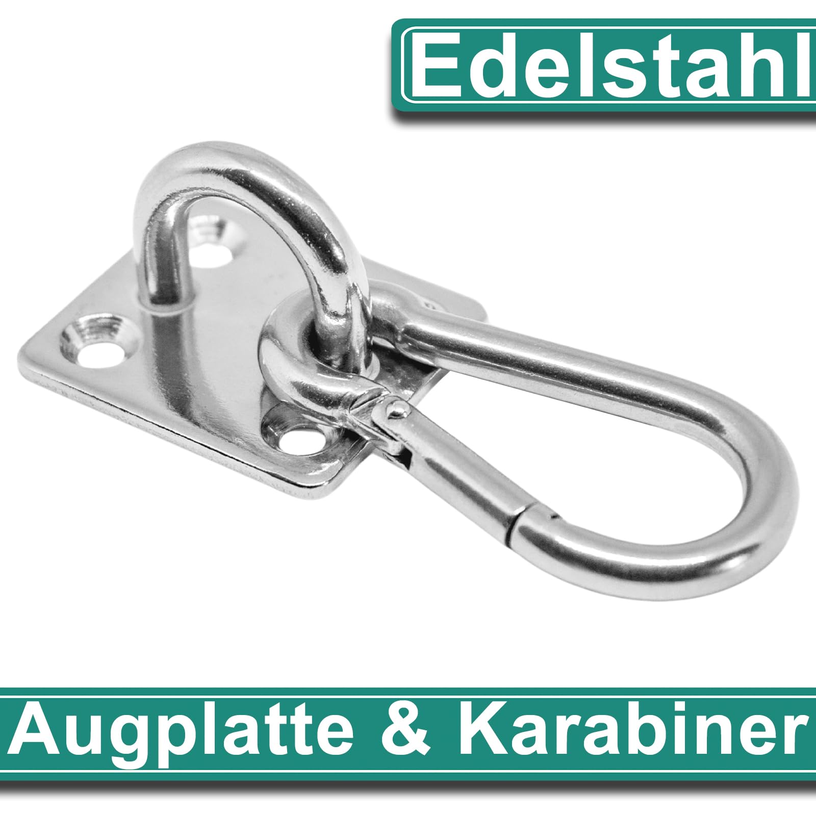 PRIOstahl Augplatte 50x40mm 4er Set mit Karabiner