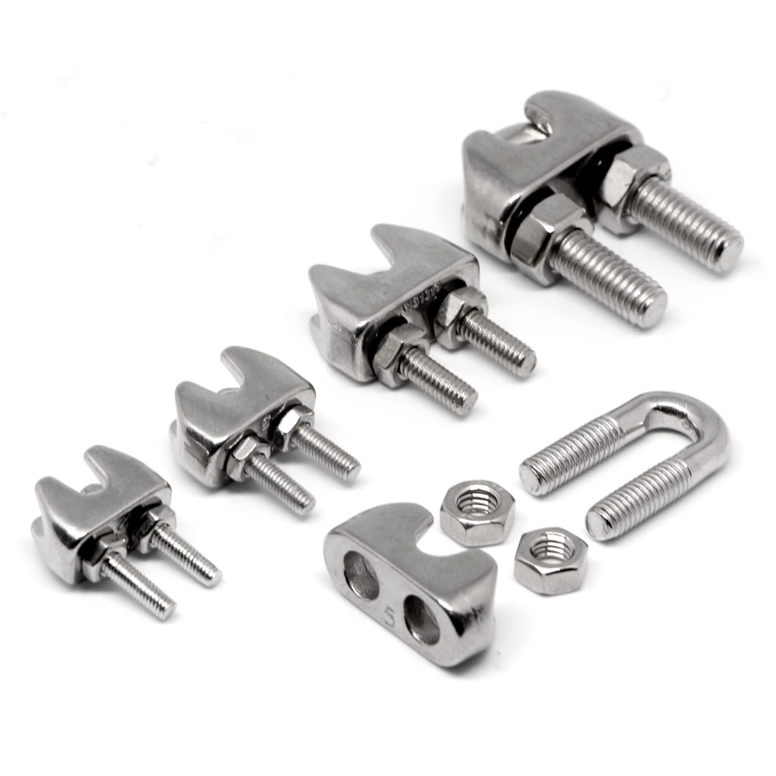 PRIOstahl Drahtseilklemme V4A 4 mm Bügelseilklemme 8 Stück