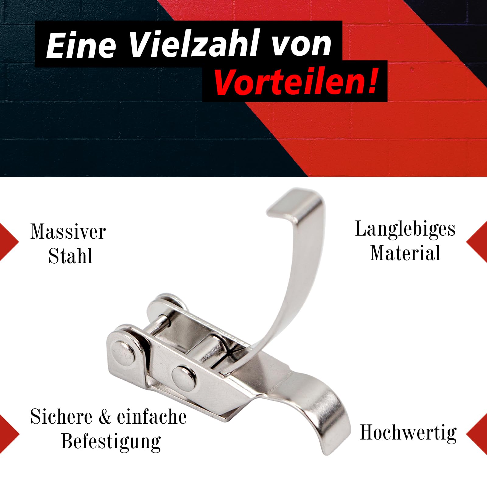 PRIOstahl Spannverschluss V2A 90 mm 4 Stück Edelstahl